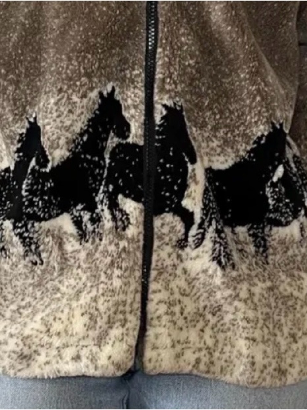 Vintage Horse Print Fleece Jacket - Picture 8 of 9